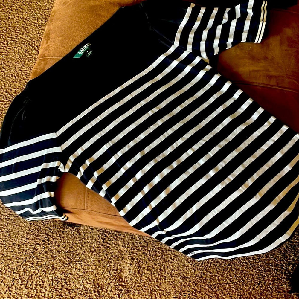 Black and white stripped Ralph Lauren shirt
